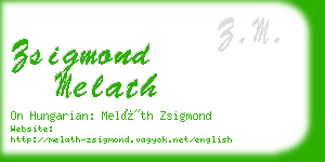 zsigmond melath business card